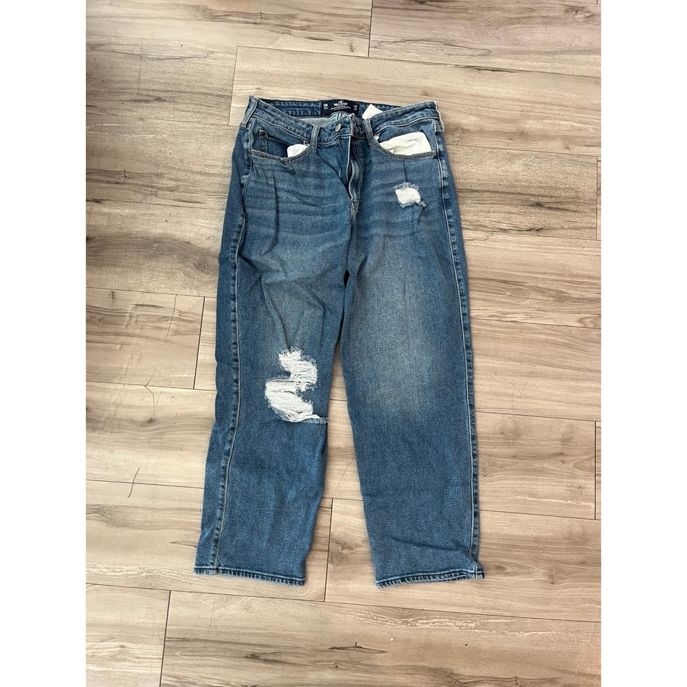 Hollister‎ Ultra High-Rise Vintage Straight Distressed Jeans Blue W32 L27 15R